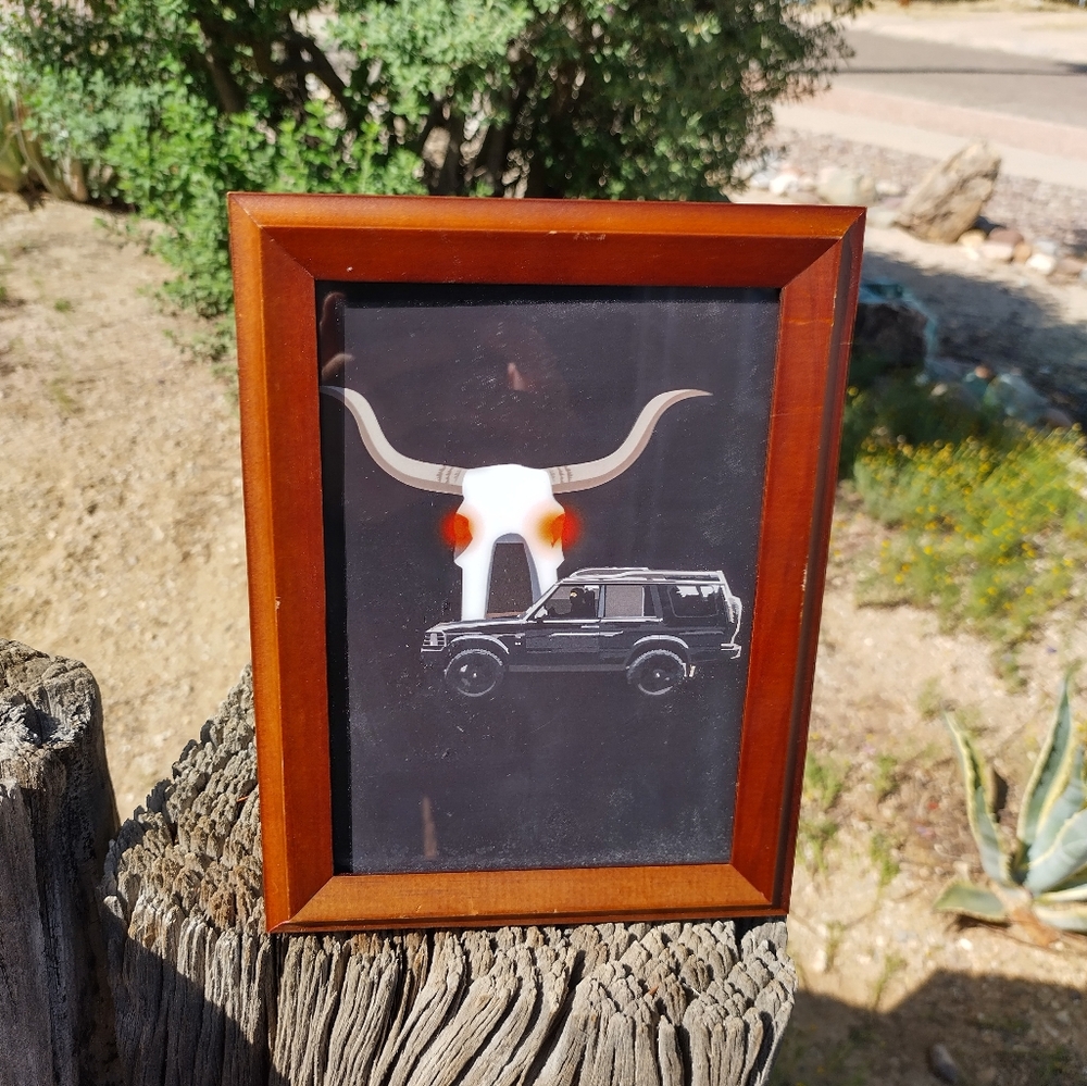 Landrover Burglar Cowskull Pop Art By Neon Nicho